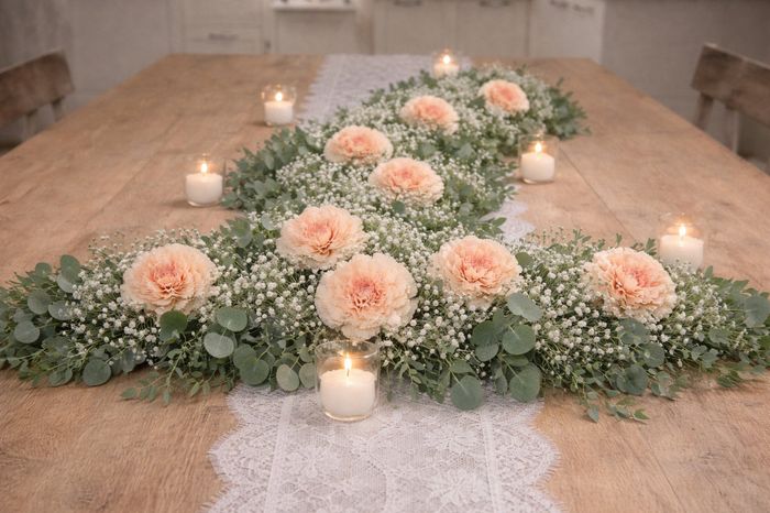 Guirlande florale table des mariés diy 2