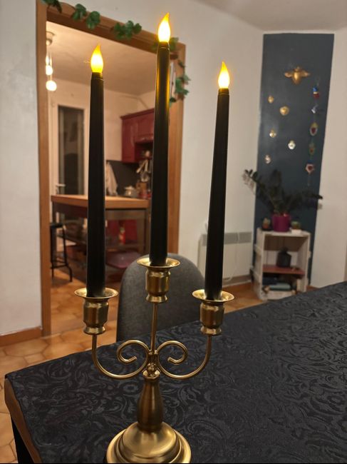 bougeoir avec bougies longues à led