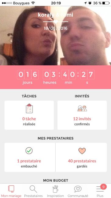 Oú en sont vos compteurs Mariages.net ? - 1