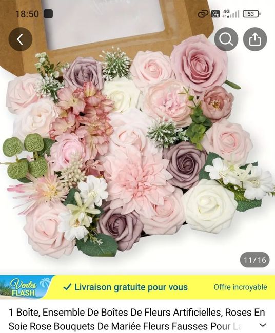 cout bouquet fleurs centre table 2