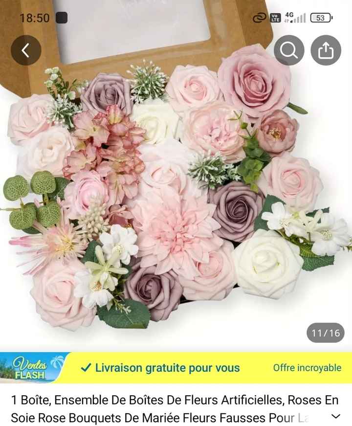 cout bouquet fleurs centre table - 1