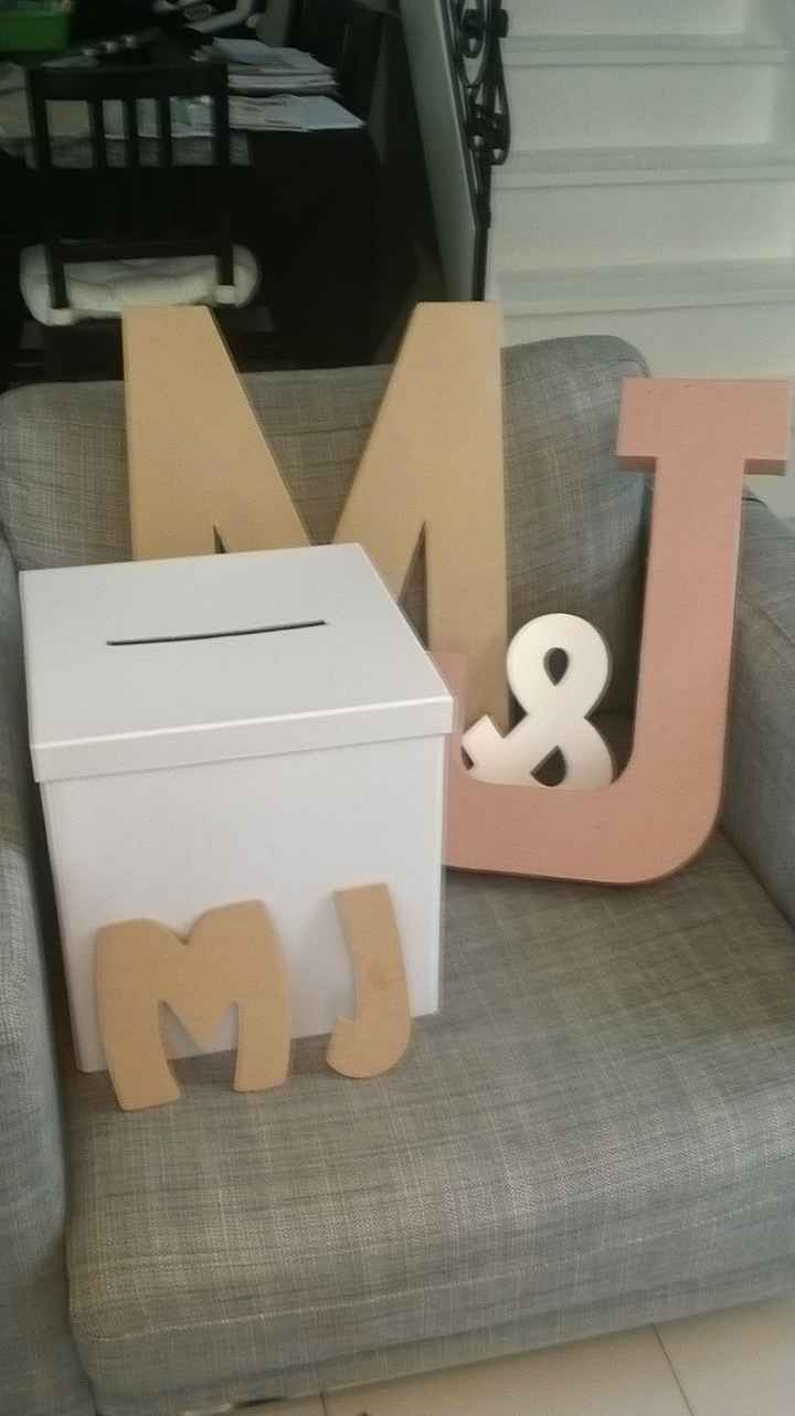 notre urne et les lettres déco 