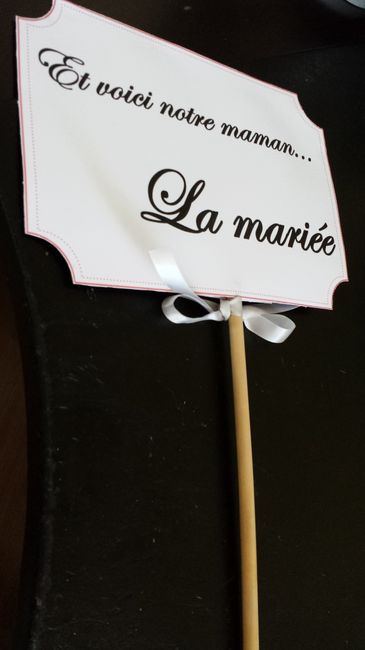 Pancarte here comes the bride - et voici la mariée ! 1