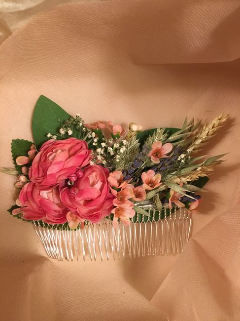 Peignes et couronnes fleuries mariage - 1