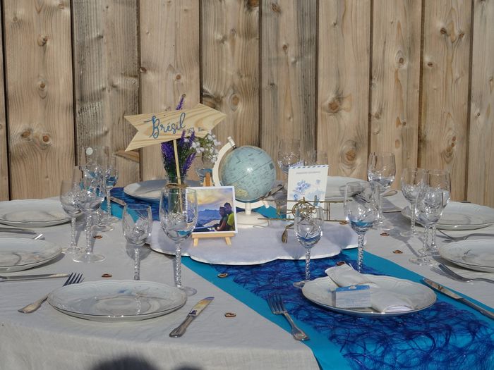 Notre centre de table thème voyage 2