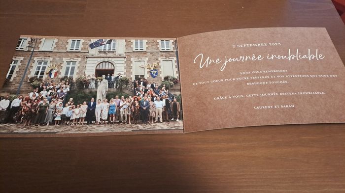 J'ai reçu mes cartes de remerciements 2