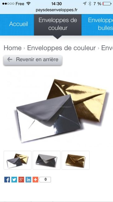 Enveloppe carré nacré - 1