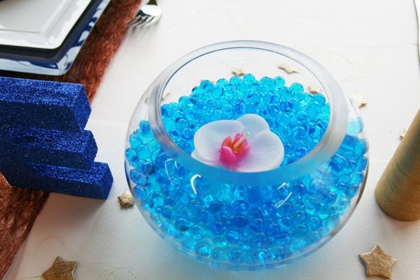 perles d'eau et bougie
