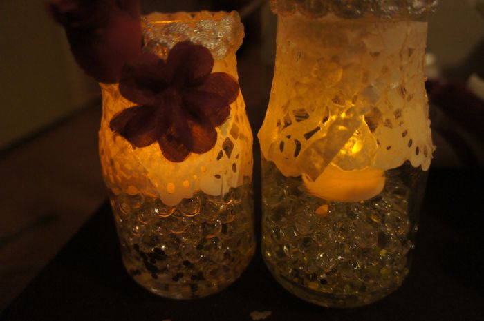 mes bougies led et mes photophores récup !!!!