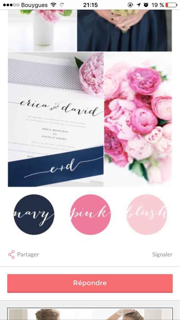 Mariage bleu nuit / rose pâle - 1