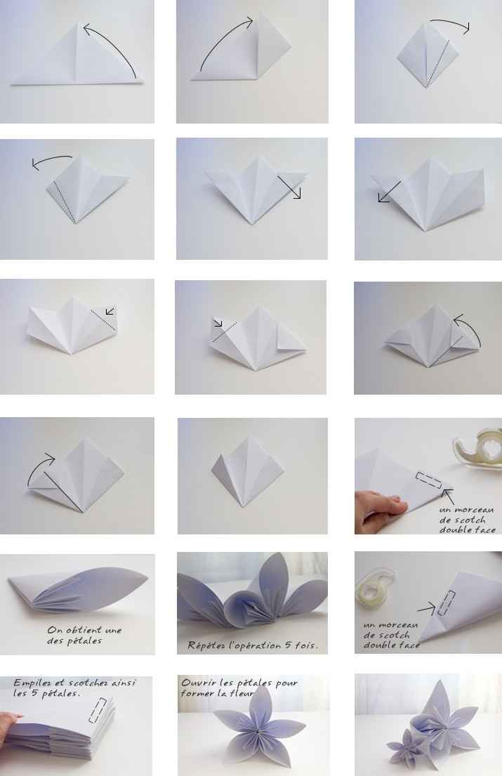 tuto fleur origami