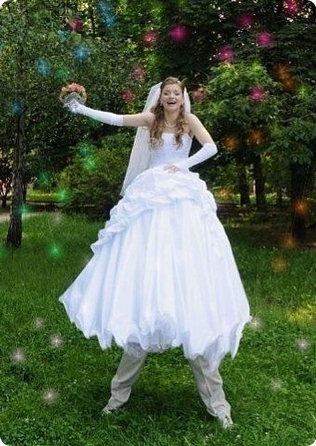 La mariée aux échasses
