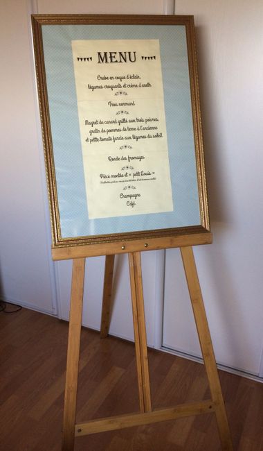 Menu rétro sur chevalet