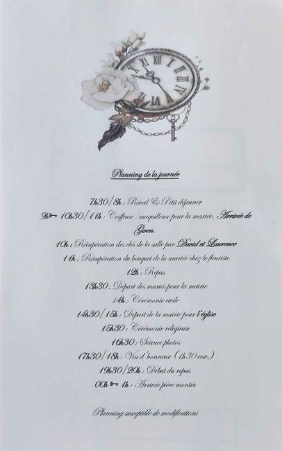 Planning Jour j - besoin de vos avis ! - 1