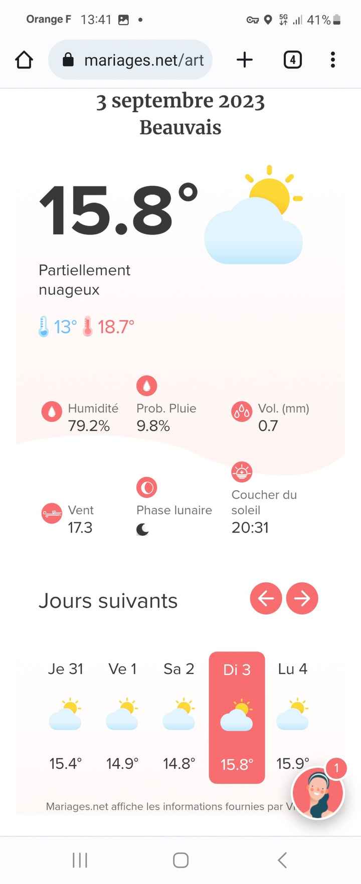 Mariages.net te prédit la météo de ton mariage ☀️😳 - 2
