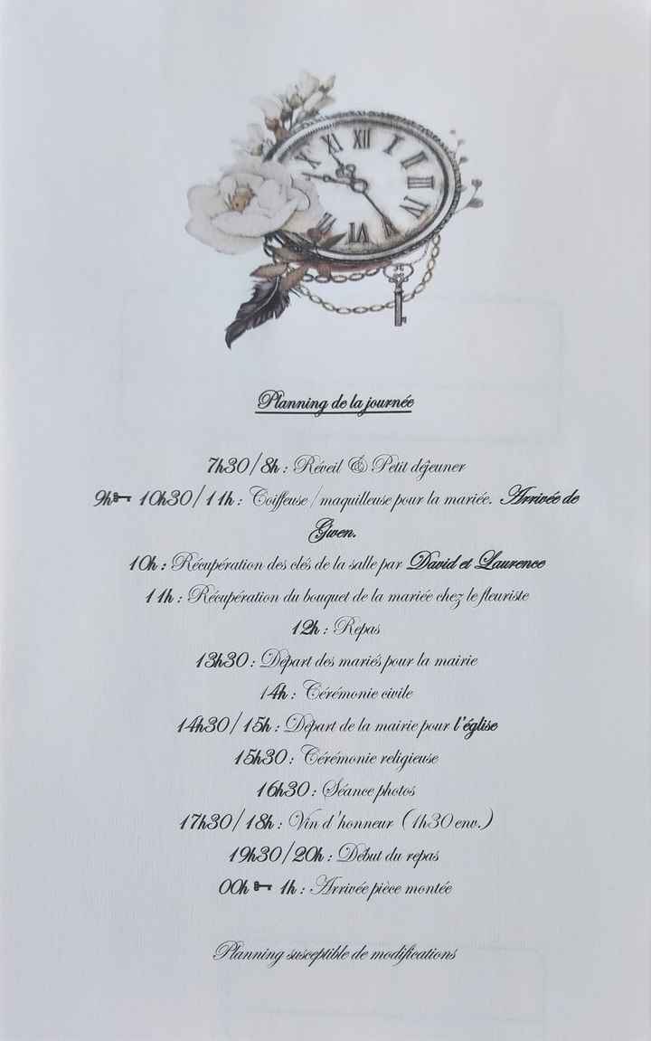 Planning Jour j - besoin de vos avis ! - 1