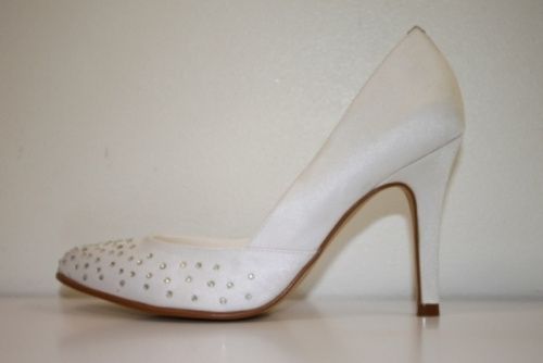 chaussures blanches a strass