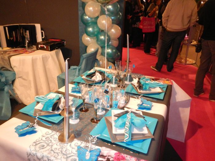 Table déco truquoise et argent