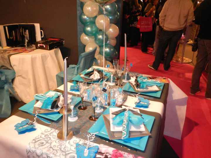 Table déco truquoise et argent