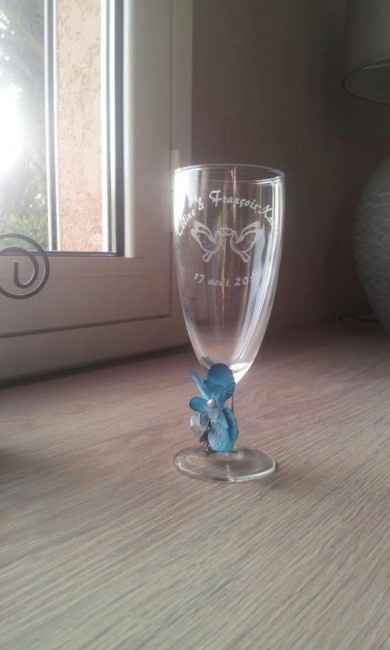 Verre gravée et décoré pour les mariés