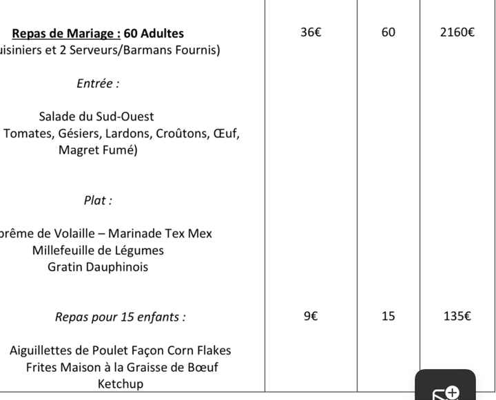 Avis devis traiteur - 2
