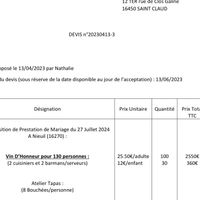 Avis devis traiteur - 1