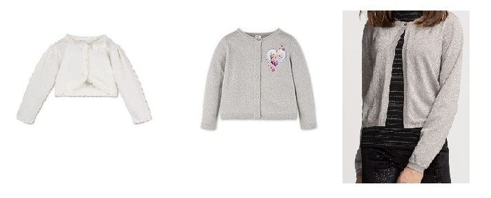 Boléros gris pailleté