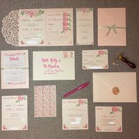 Mon Faire part thème rose et vert (printemps) - 1