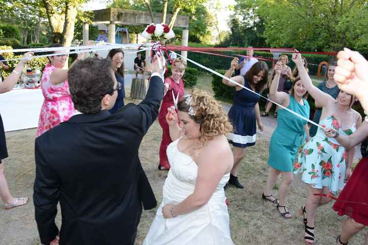 Jeu du bouquet avec rubans