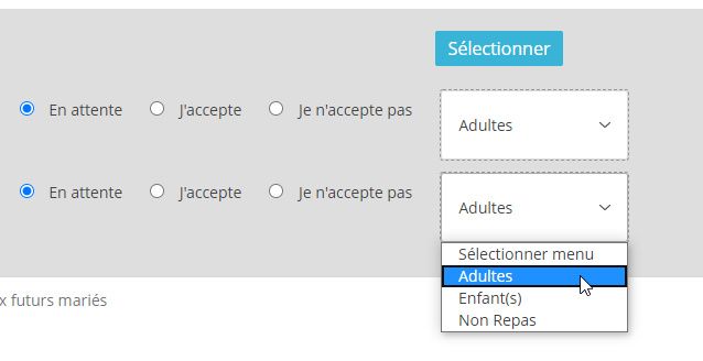 Confirmation de présence sur le site mariage.net 1