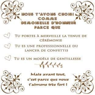 Mes textes de faire parts pour demoiselle et garcon d honneur ( enfants ) - 2