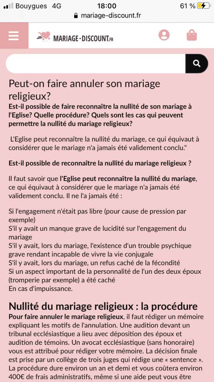 Annulation de mariage religieux - 1