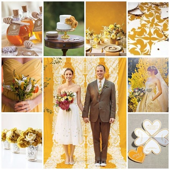 Inspiration jaune/moutarde pour un mariage coloré 2