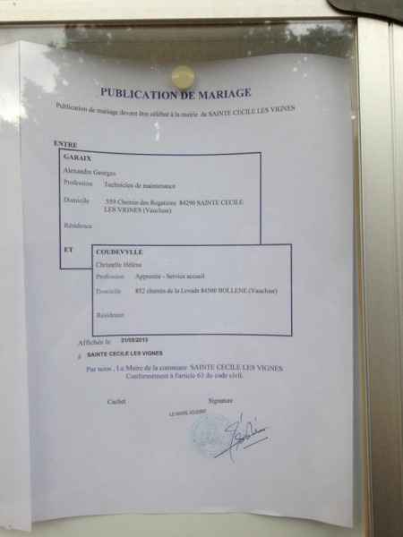 Publication des bans