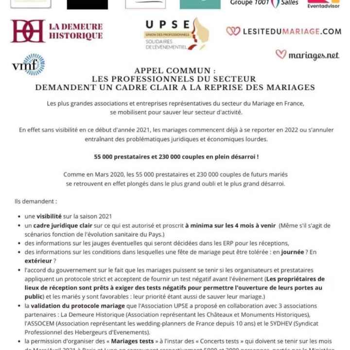 Petite info pour les mariage de 2021 - 1