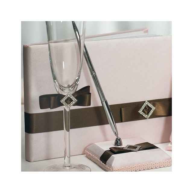 Livre d'or rose pale et chocolat
