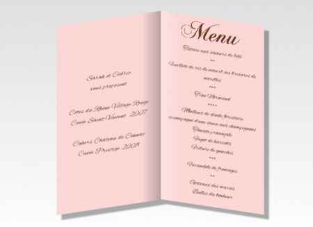 Menu de mariage Intérieur