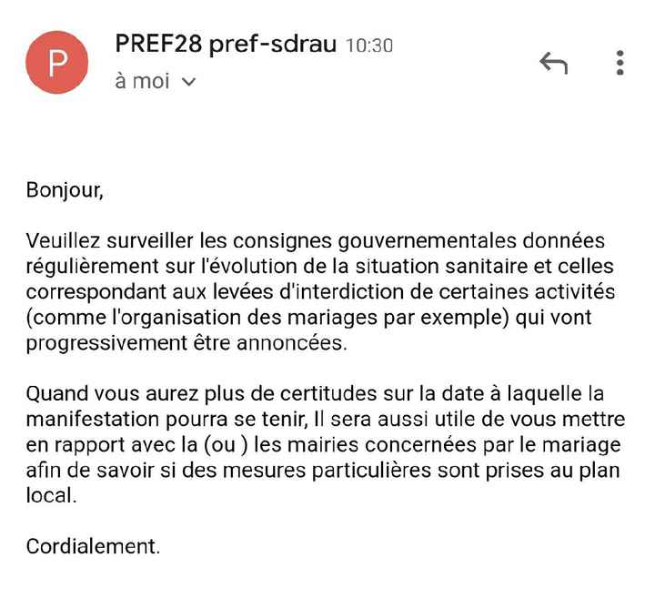 Mariage 1er Août 2020 maintenu ! - 1