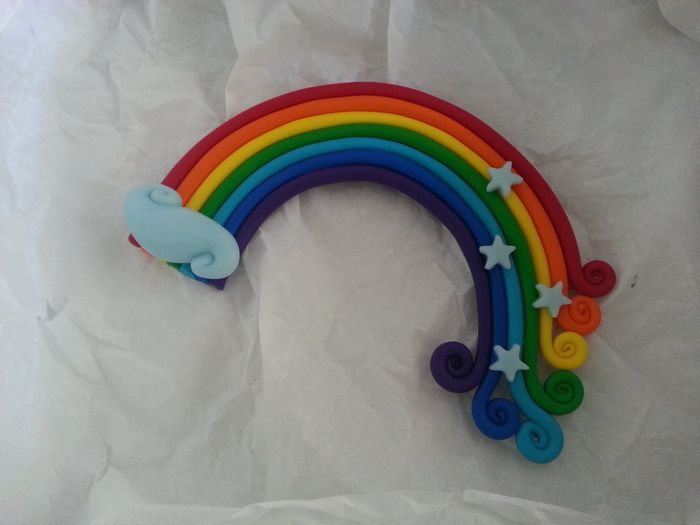 Arc en ciel en pâte Fimo