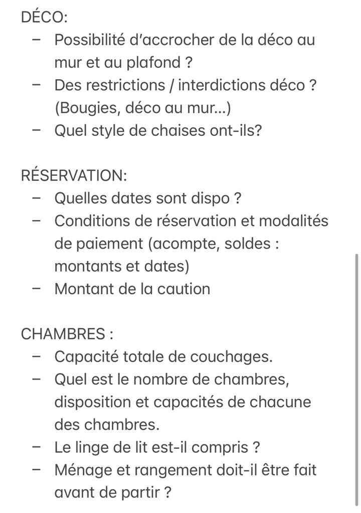 Liste de questions pour visite des lieux - 3