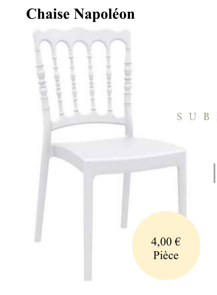 Prix location chaises - 1