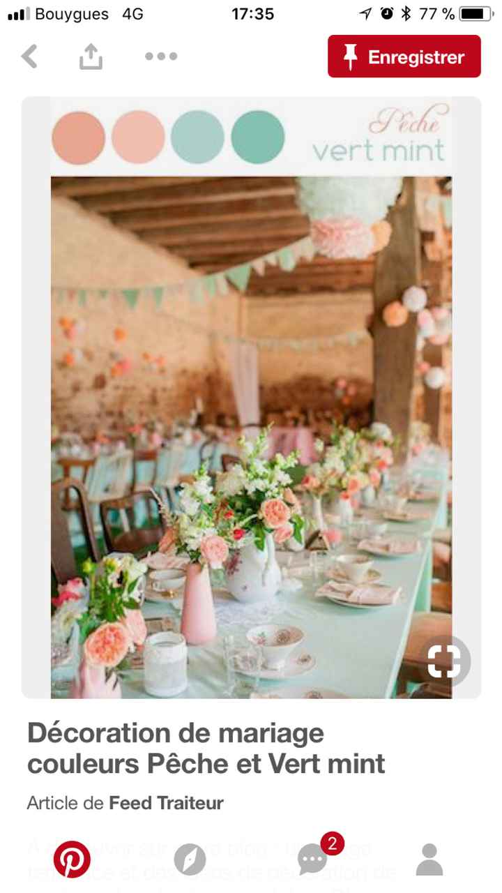  Décoration mint et pêche / corail - 1