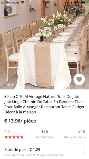  Chemin de table toile de jute - 1