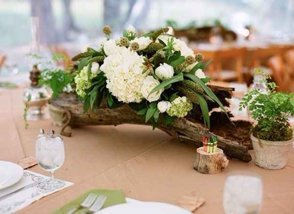 centre de table ecorce
