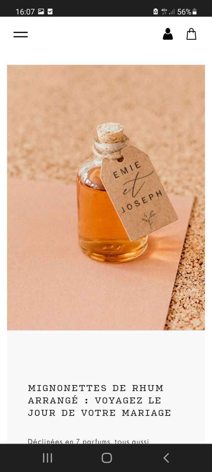 Fiole de rhum arrangé en cadeau d'invité. - 1