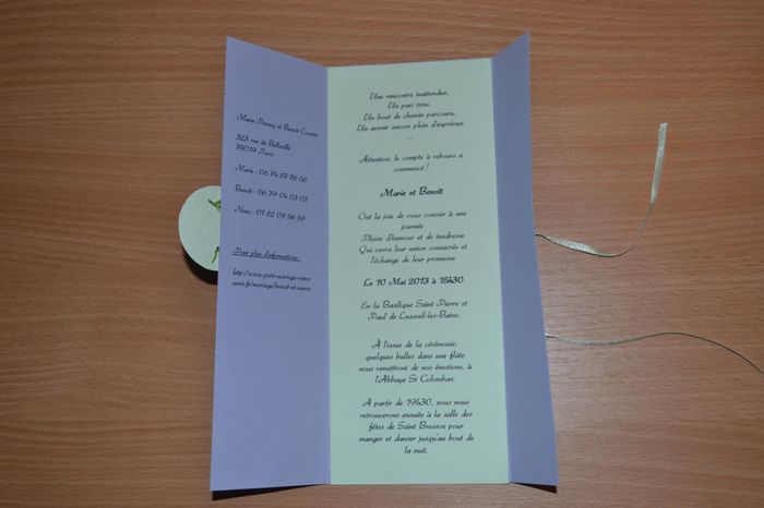 Faire-part "zen" ouvert