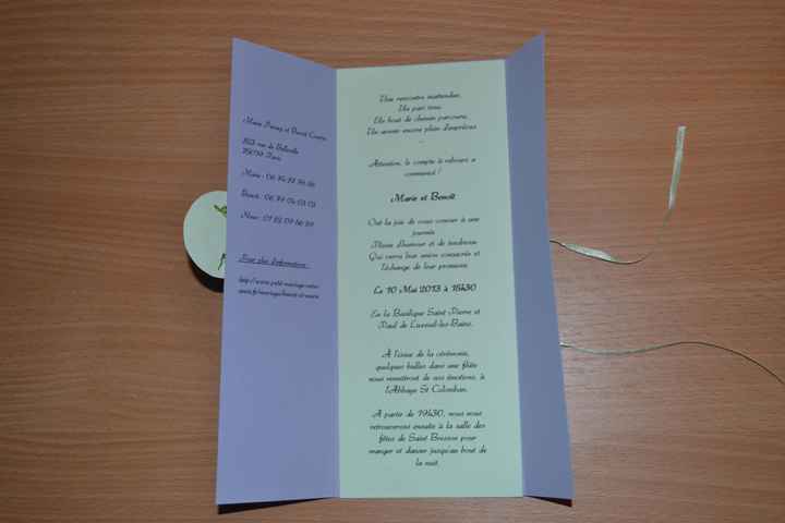 Faire-part "zen" ouvert