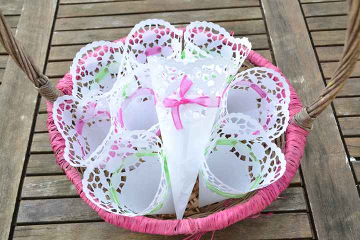 panier cornets pétales