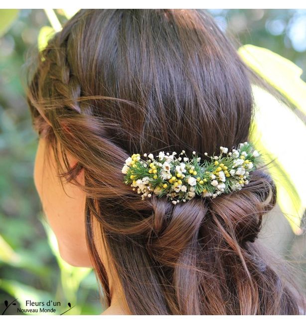 Peigne à cheveux avec fleurs naturels 2