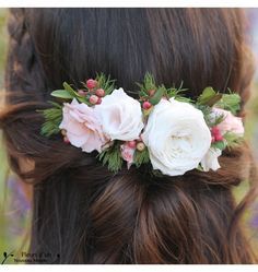Peigne à cheveux avec fleurs naturels 4